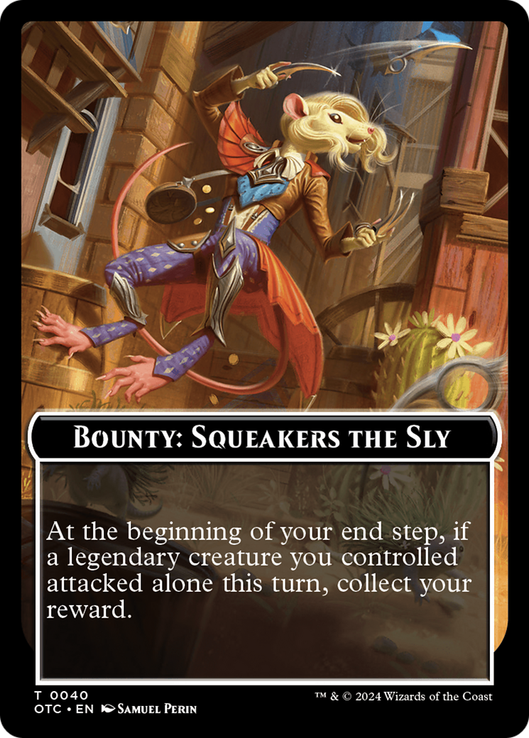 Bounty: Squeakers the Sly // Bounty Rules Double-Sided Token [Outlaws of Thunder Junction Commander Tokens]