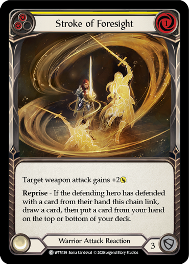 Stroke of Foresight (Yellow) [U-WTR139] (Welcome to Rathe Unlimited)  Unlimited Rainbow Foil