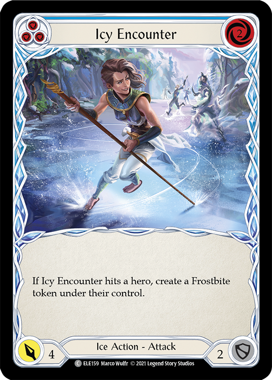 Icy Encounter (Blue) [ELE159] (Tales of Aria)  1st Edition Rainbow Foil