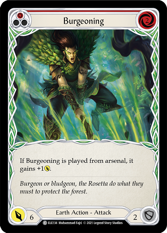 Burgeoning (Red) [ELE134] (Tales of Aria)  1st Edition Rainbow Foil