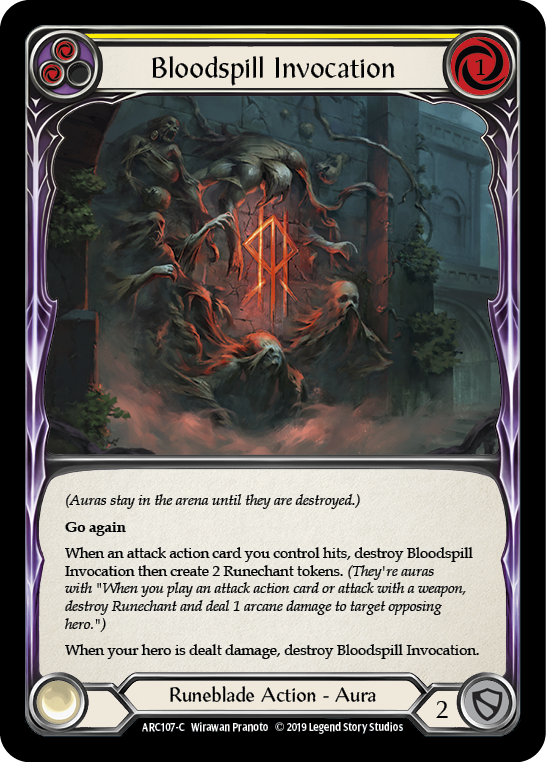 Bloodspill Invocation (Yellow) [ARC107-C] (Arcane Rising)  1st Edition Normal