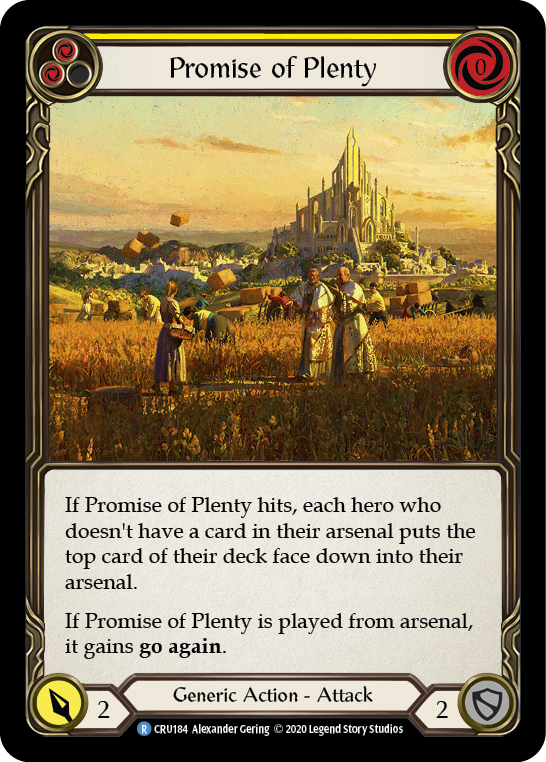 Promise of Plenty (Yellow) [CRU184] (Crucible of War)  1st Edition Rainbow Foil